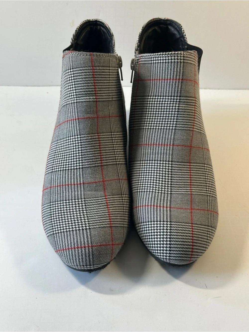 It’s OK Plaid Houndstooth Wedge Ankle Booties Women’s 11M
